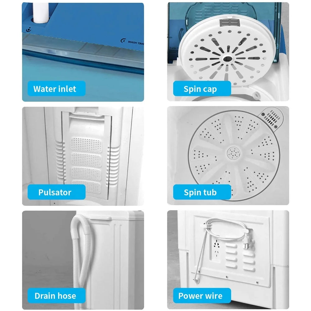 Semi-automatic Twin Tube Washing Machine White & Blue R628328