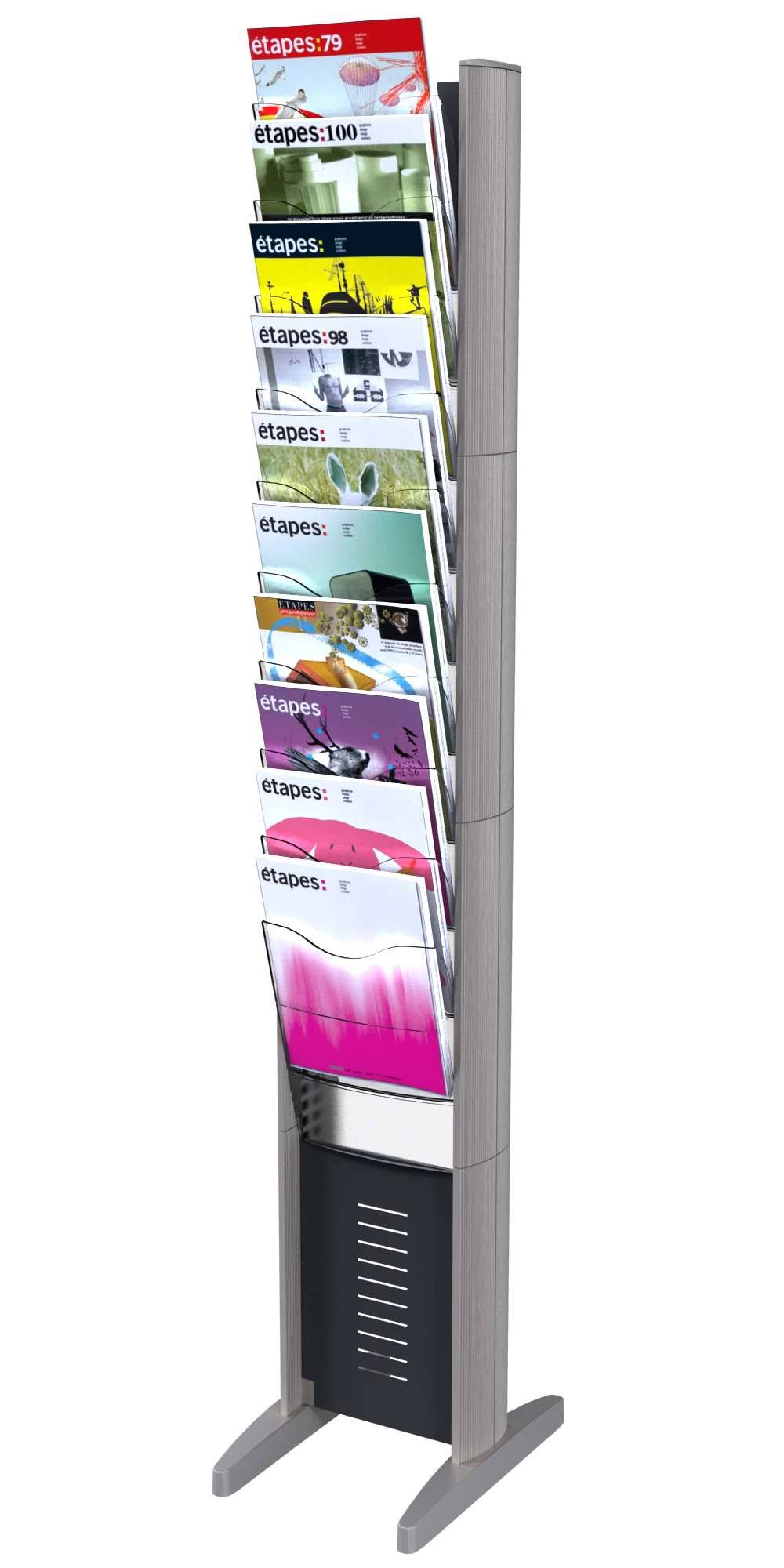 Silver 10 Compartments Literature Display M915647