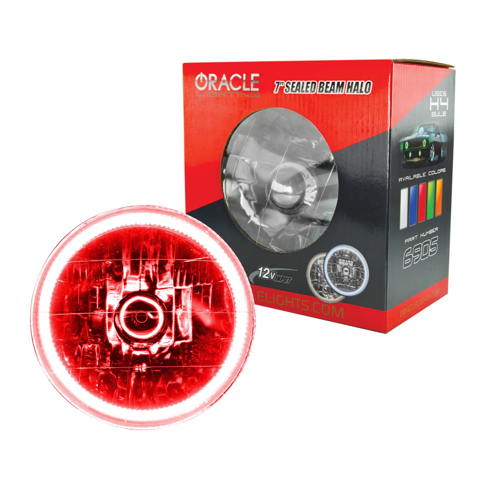 Red 7in Sealed Beam D6816