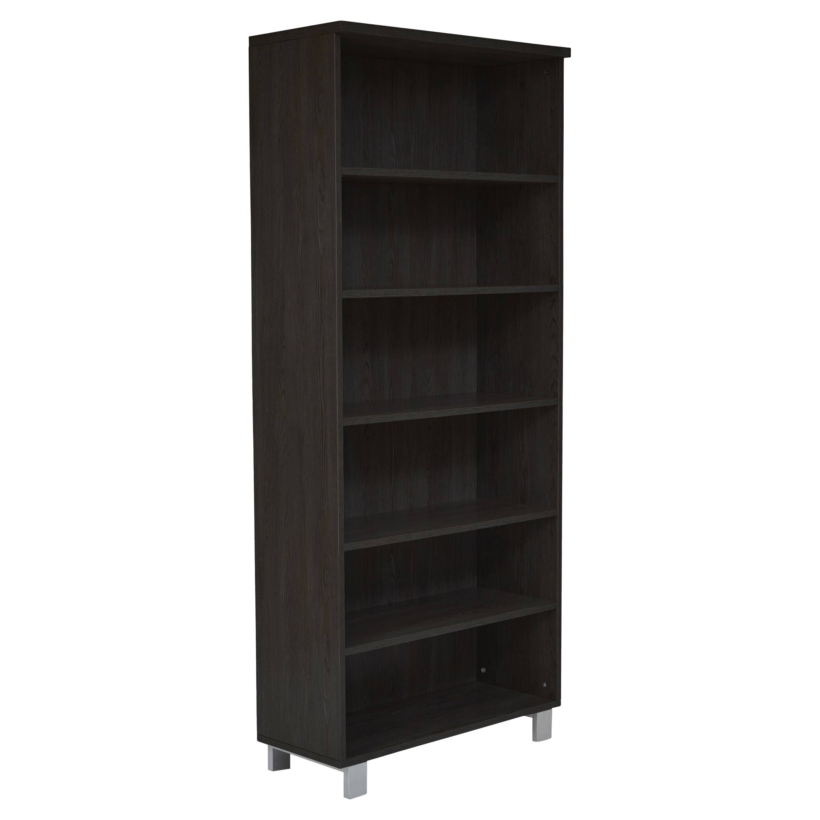 Contemporary Bookcase with 6 Shelves in Gray E7079