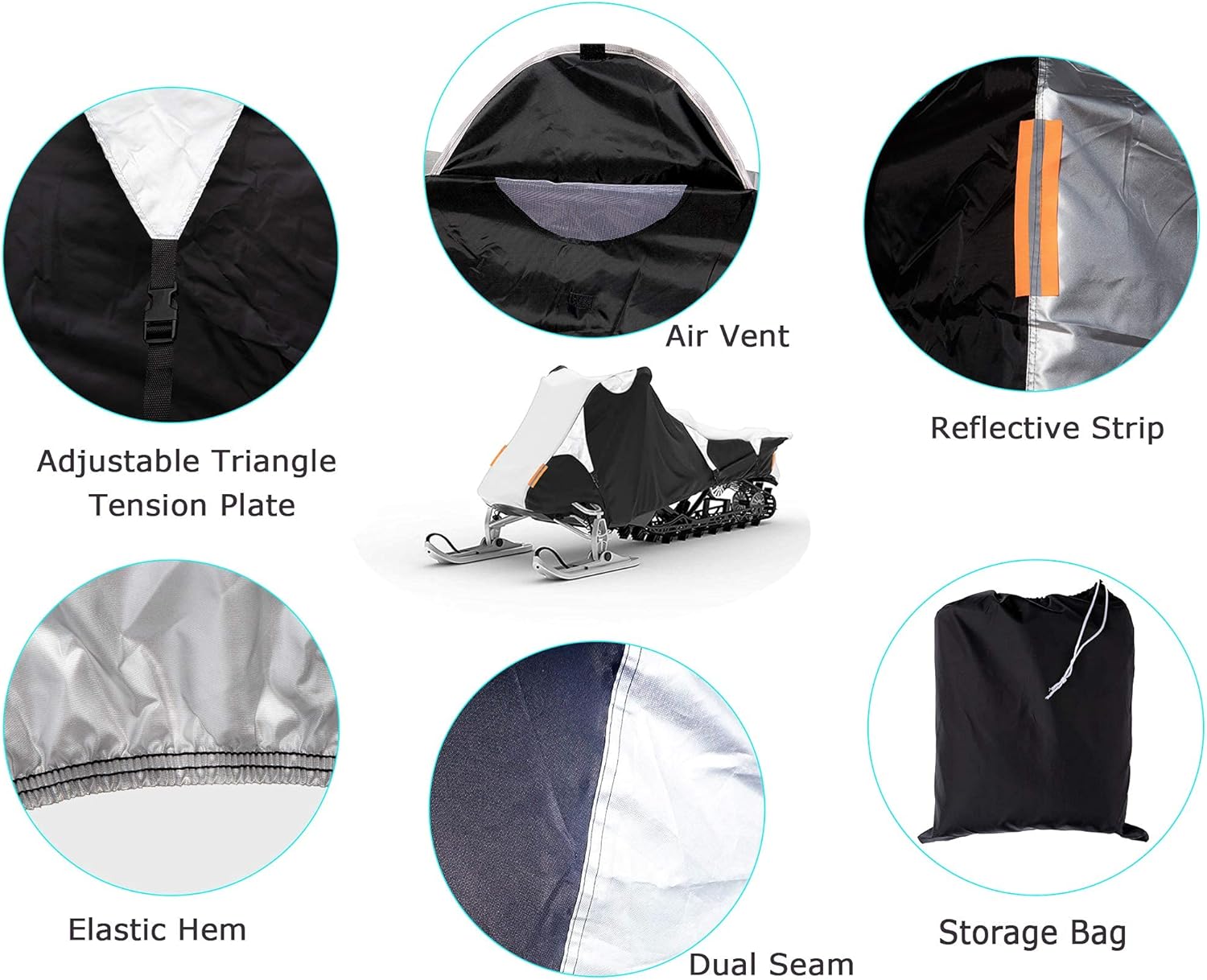 Waterproof Snowmobile Cover Fit up to 115 X412356