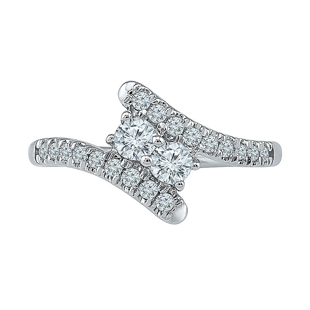 White Gold Two Stone Diamond Ring U387987